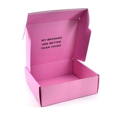 Custom Full Printing Aircraft Box Shipping Pink Mailing Packaging Boxes for Cosmetic Brushes